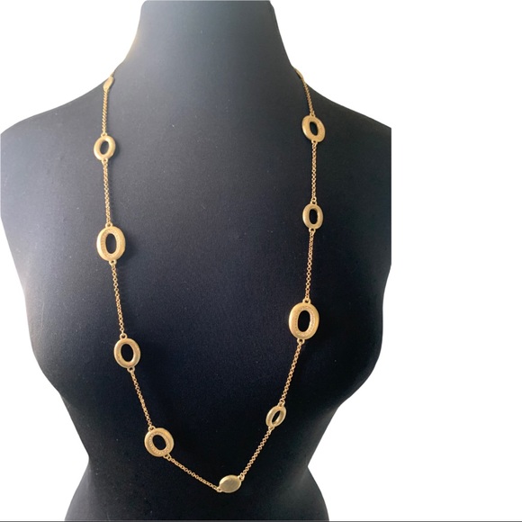 Necklace oval link goldtone with crystals - Picture 8 of 8